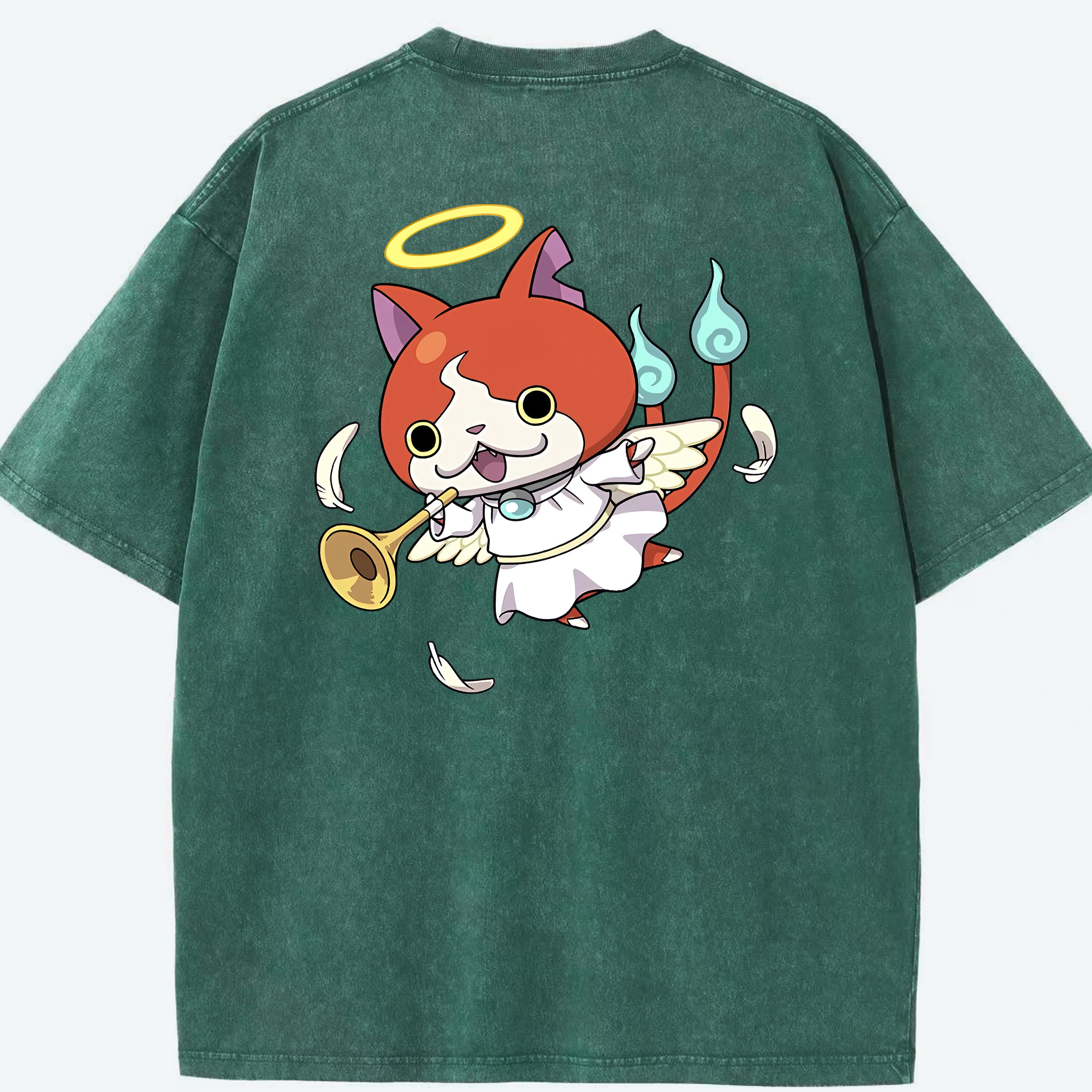 （画像用） 妖怪ウォッチ Yo-kai Watch 綿100% ヴィンテージ風 半袖Tシャツ（背面プリント）